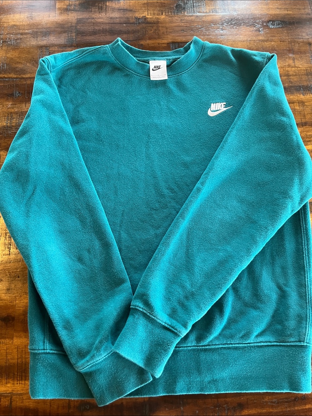 Nike Men/Woman’s Teal Crewneck Sweatshirt with White Swoosh